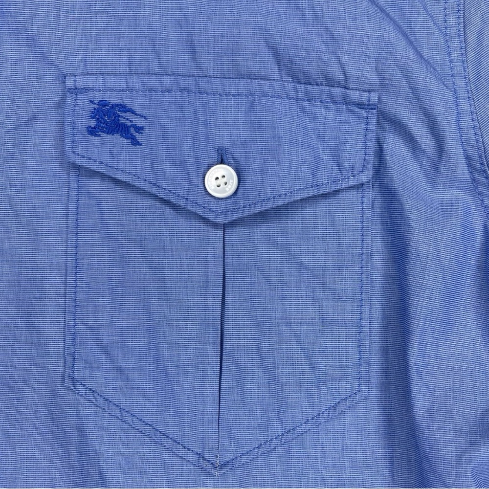 BURBERRY Men's Blue Linen Long Sleeve Button Down Shirt US S - Picture 9 of 11